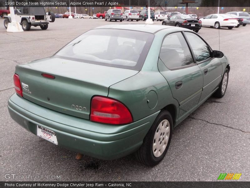 Alpine Green Pearl / Agate 1998 Dodge Neon Highline Sedan