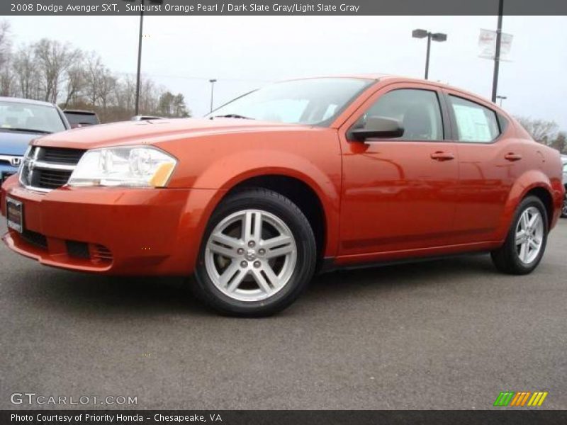 Sunburst Orange Pearl / Dark Slate Gray/Light Slate Gray 2008 Dodge Avenger SXT