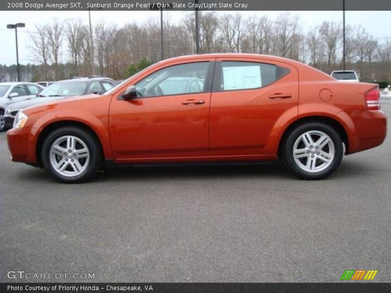 Sunburst Orange Pearl / Dark Slate Gray/Light Slate Gray 2008 Dodge Avenger SXT