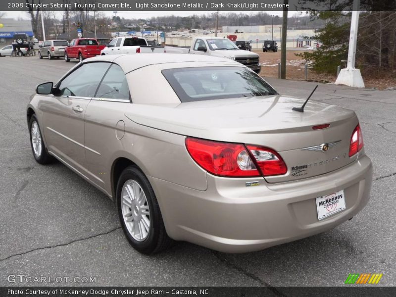 Light Sandstone Metallic / Dark Khaki/Light Graystone 2008 Chrysler Sebring Touring Convertible