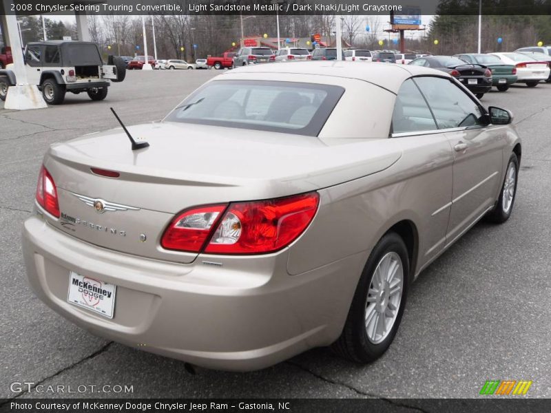 Light Sandstone Metallic / Dark Khaki/Light Graystone 2008 Chrysler Sebring Touring Convertible