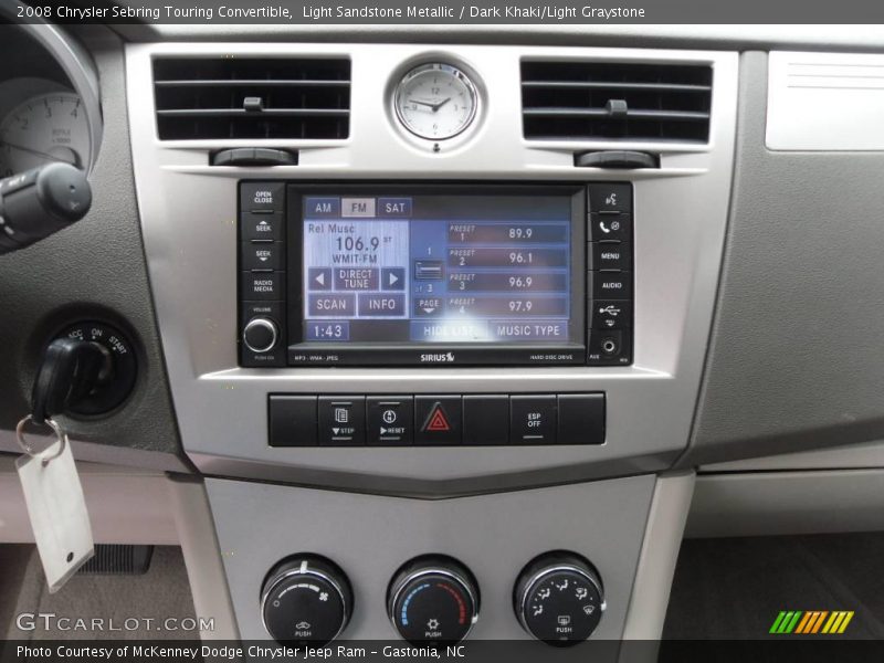 Light Sandstone Metallic / Dark Khaki/Light Graystone 2008 Chrysler Sebring Touring Convertible