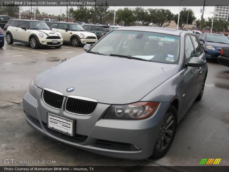 Arctic Metallic / Beige 2007 BMW 3 Series 328i Sedan