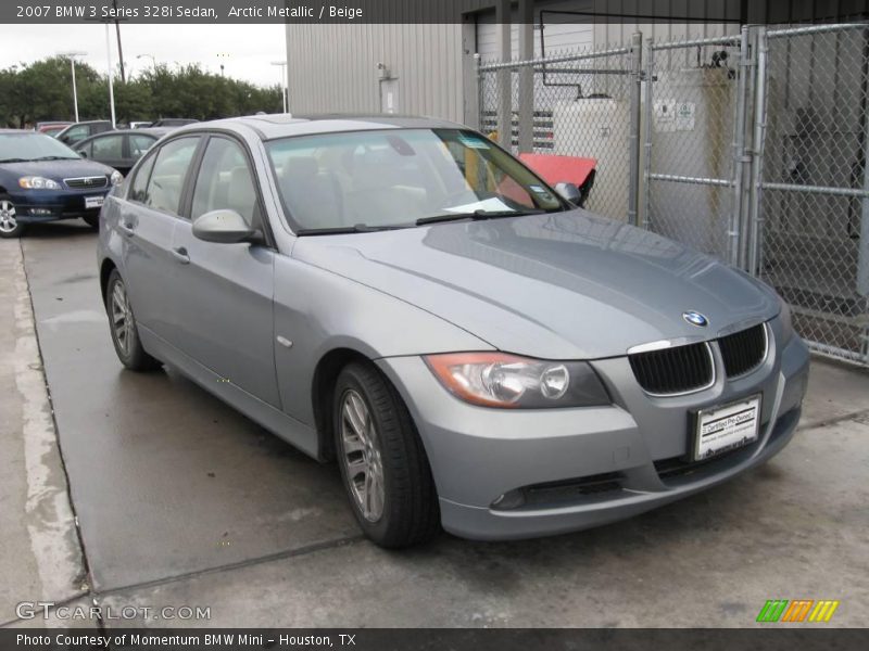 Arctic Metallic / Beige 2007 BMW 3 Series 328i Sedan