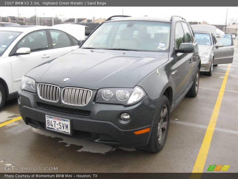Highland Green Metallic / Sand Beige 2007 BMW X3 3.0si