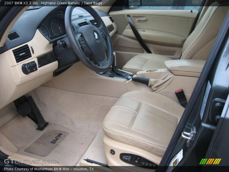 Highland Green Metallic / Sand Beige 2007 BMW X3 3.0si