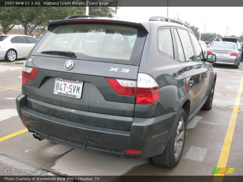 Highland Green Metallic / Sand Beige 2007 BMW X3 3.0si