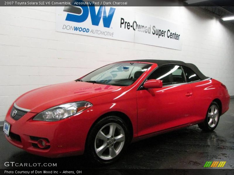 Absolutely Red / Dark Charcoal 2007 Toyota Solara SLE V6 Convertible