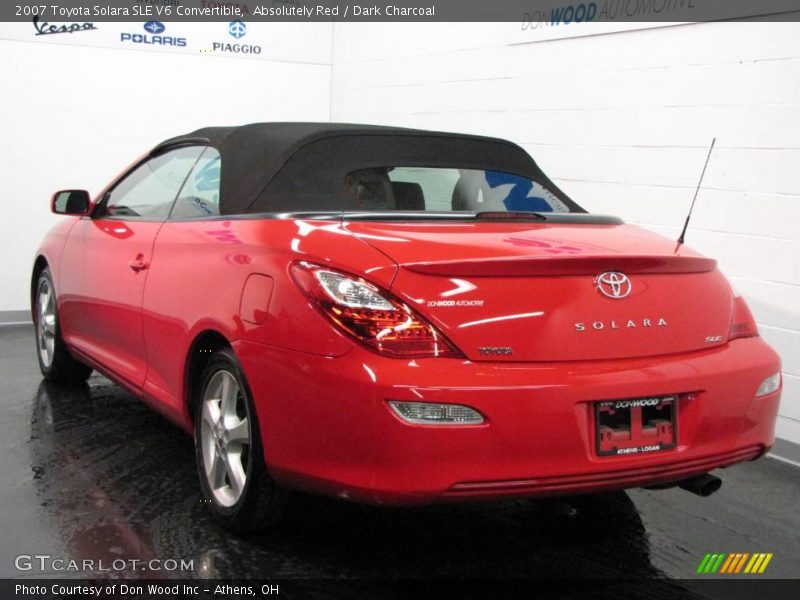 Absolutely Red / Dark Charcoal 2007 Toyota Solara SLE V6 Convertible