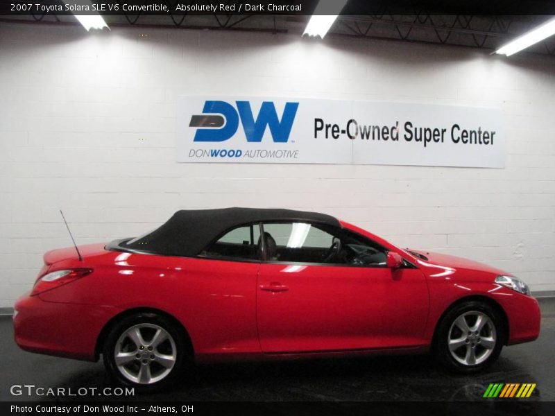 Absolutely Red / Dark Charcoal 2007 Toyota Solara SLE V6 Convertible
