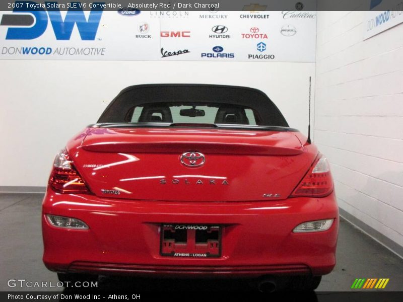 Absolutely Red / Dark Charcoal 2007 Toyota Solara SLE V6 Convertible