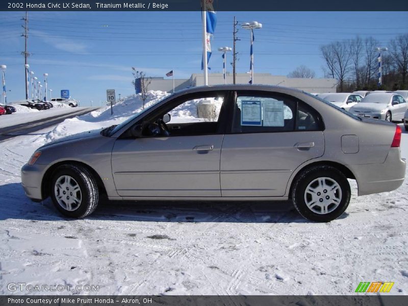 Titanium Metallic / Beige 2002 Honda Civic LX Sedan