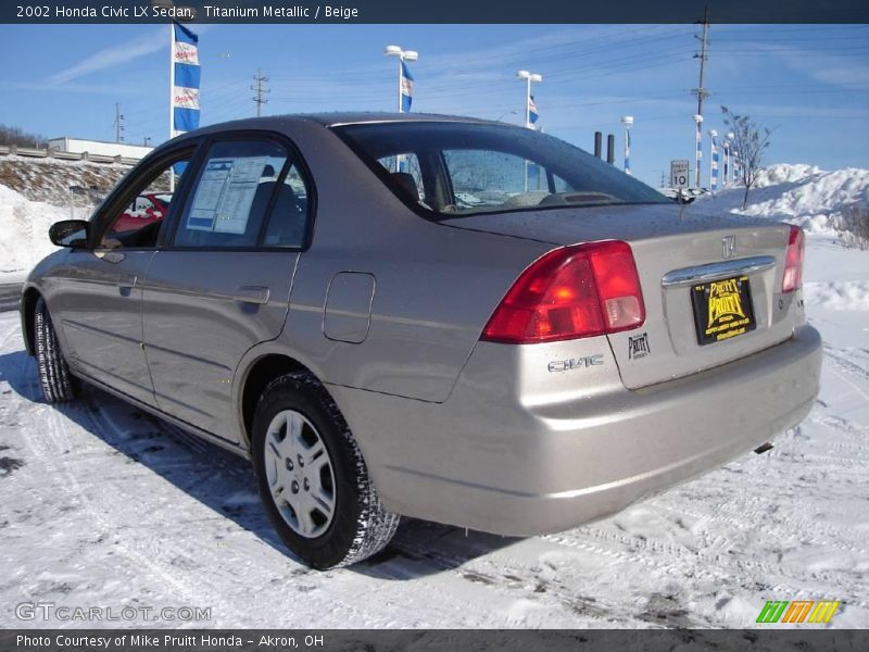 Titanium Metallic / Beige 2002 Honda Civic LX Sedan