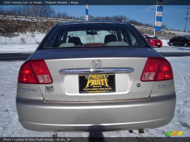 Titanium Metallic / Beige 2002 Honda Civic LX Sedan