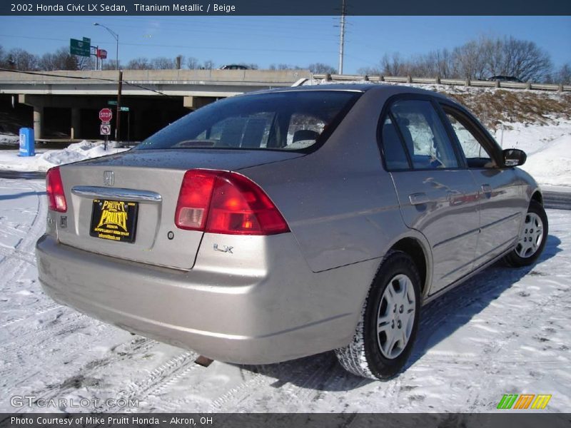 Titanium Metallic / Beige 2002 Honda Civic LX Sedan