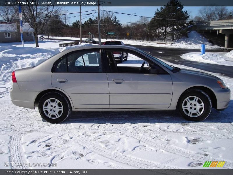 Titanium Metallic / Beige 2002 Honda Civic LX Sedan