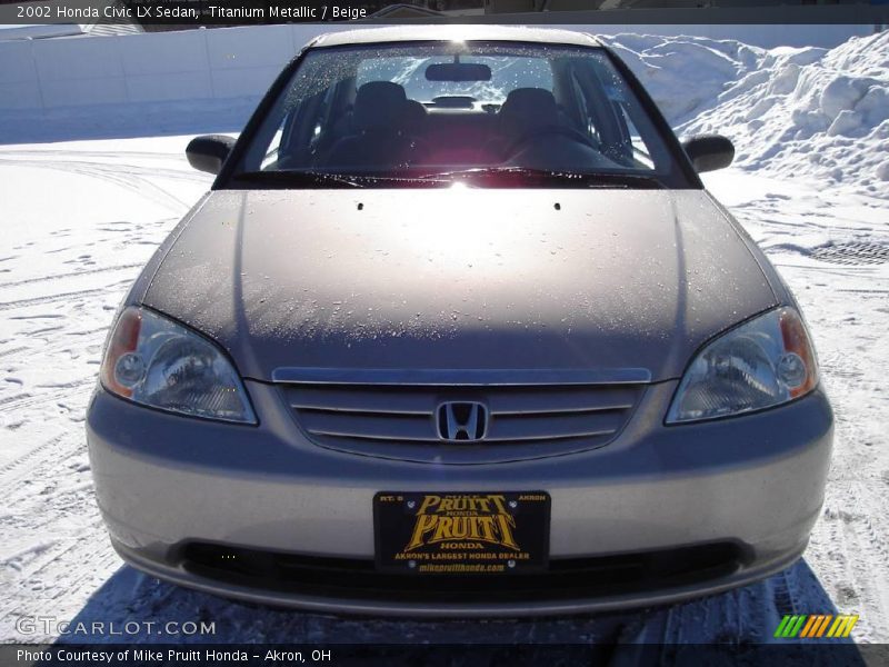 Titanium Metallic / Beige 2002 Honda Civic LX Sedan