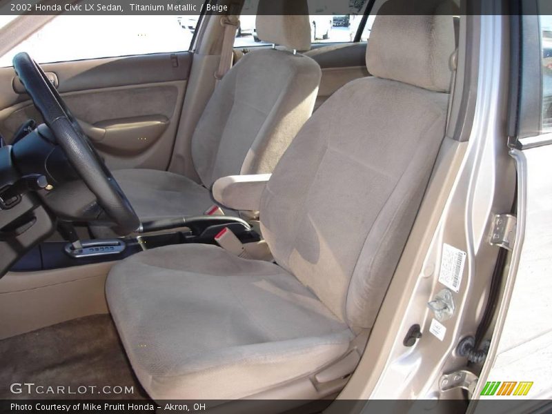Titanium Metallic / Beige 2002 Honda Civic LX Sedan
