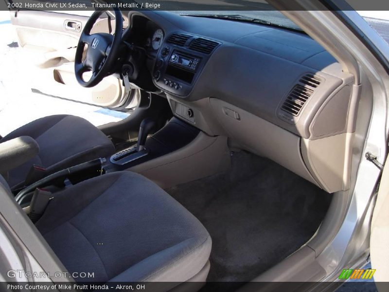 Titanium Metallic / Beige 2002 Honda Civic LX Sedan