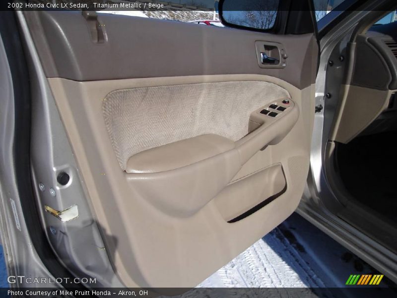 Titanium Metallic / Beige 2002 Honda Civic LX Sedan