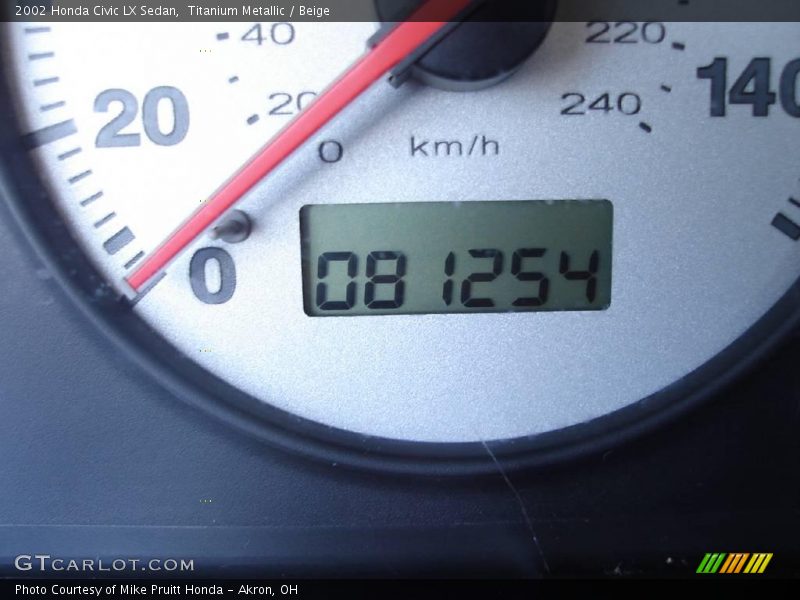 Titanium Metallic / Beige 2002 Honda Civic LX Sedan