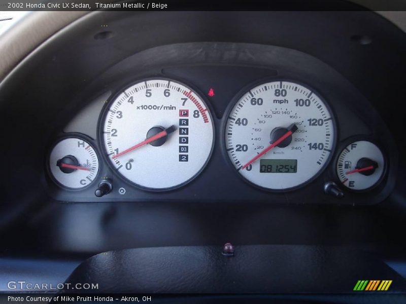 Titanium Metallic / Beige 2002 Honda Civic LX Sedan