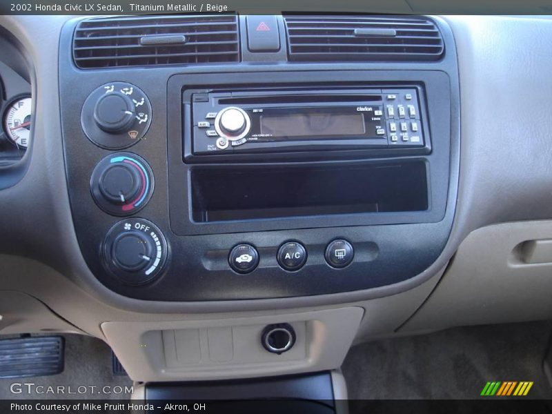 Titanium Metallic / Beige 2002 Honda Civic LX Sedan