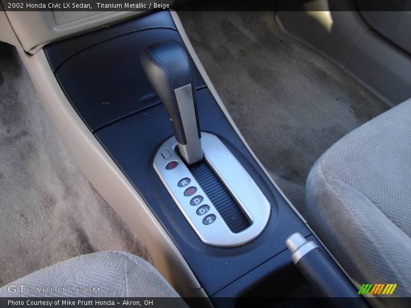 Titanium Metallic / Beige 2002 Honda Civic LX Sedan