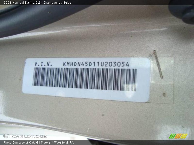 Champagne / Beige 2001 Hyundai Elantra GLS