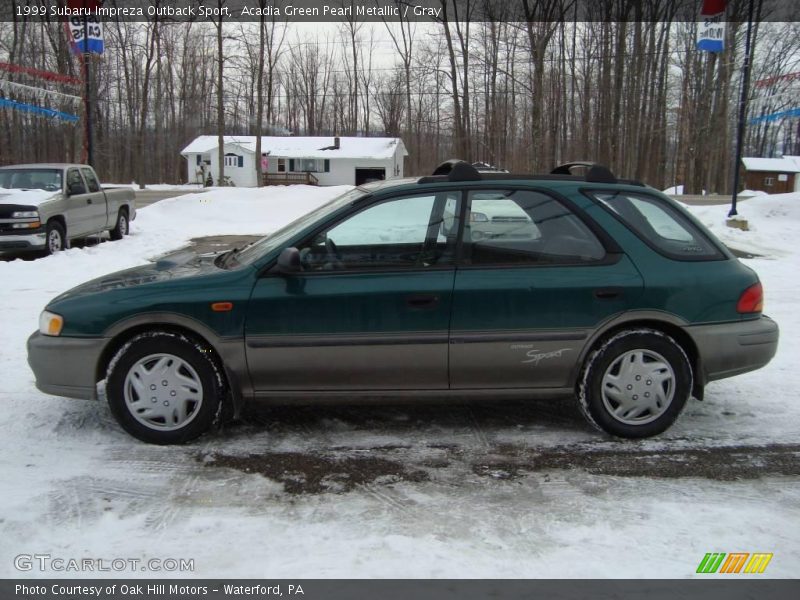 Acadia Green Pearl Metallic / Gray 1999 Subaru Impreza Outback Sport
