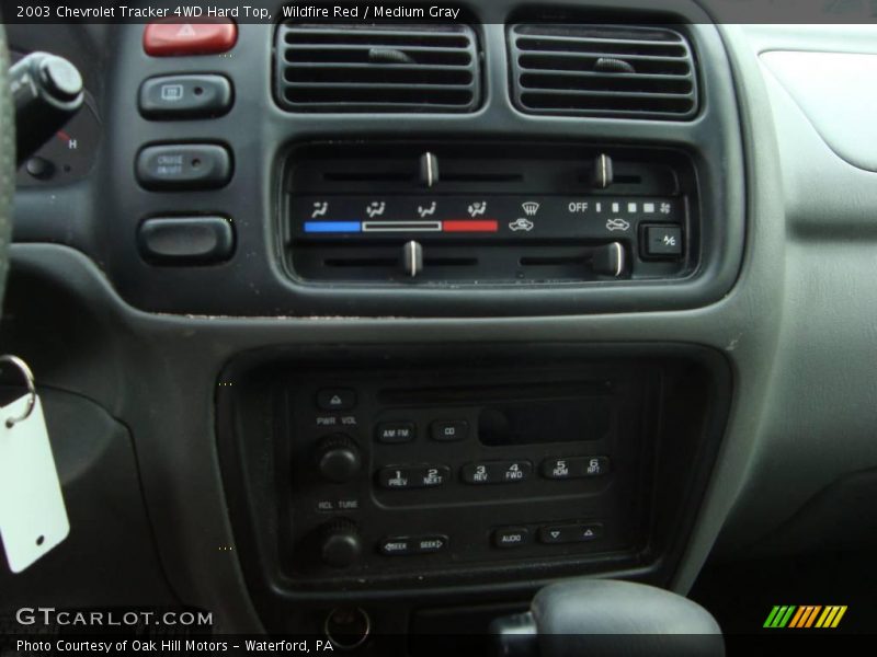 Wildfire Red / Medium Gray 2003 Chevrolet Tracker 4WD Hard Top