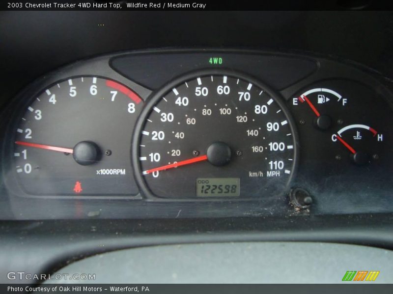Wildfire Red / Medium Gray 2003 Chevrolet Tracker 4WD Hard Top