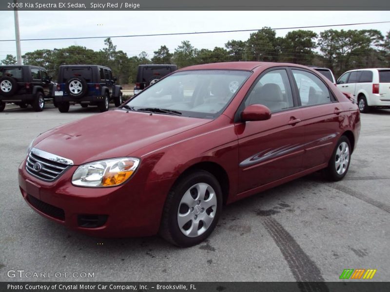 Spicy Red / Beige 2008 Kia Spectra EX Sedan