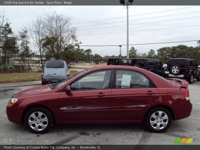 Spicy Red / Beige 2008 Kia Spectra EX Sedan