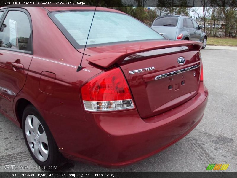 Spicy Red / Beige 2008 Kia Spectra EX Sedan