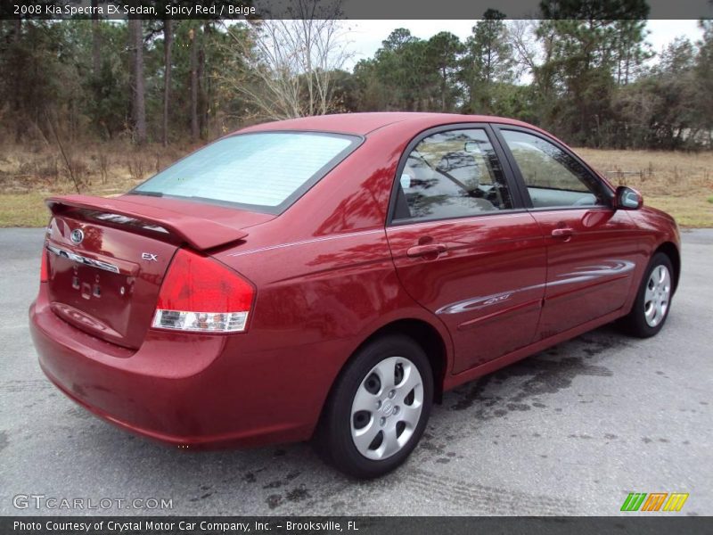 Spicy Red / Beige 2008 Kia Spectra EX Sedan