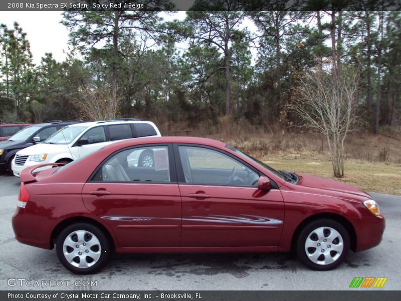 Spicy Red / Beige 2008 Kia Spectra EX Sedan
