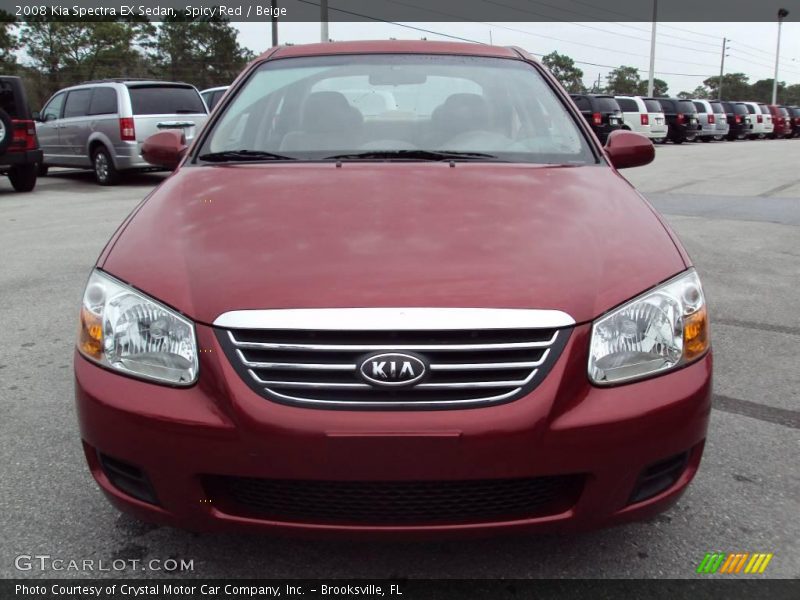Spicy Red / Beige 2008 Kia Spectra EX Sedan