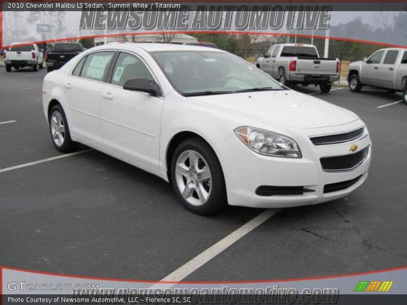 Summit White / Titanium 2010 Chevrolet Malibu LS Sedan