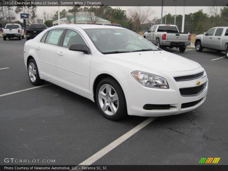 Summit White / Titanium 2010 Chevrolet Malibu LS Sedan