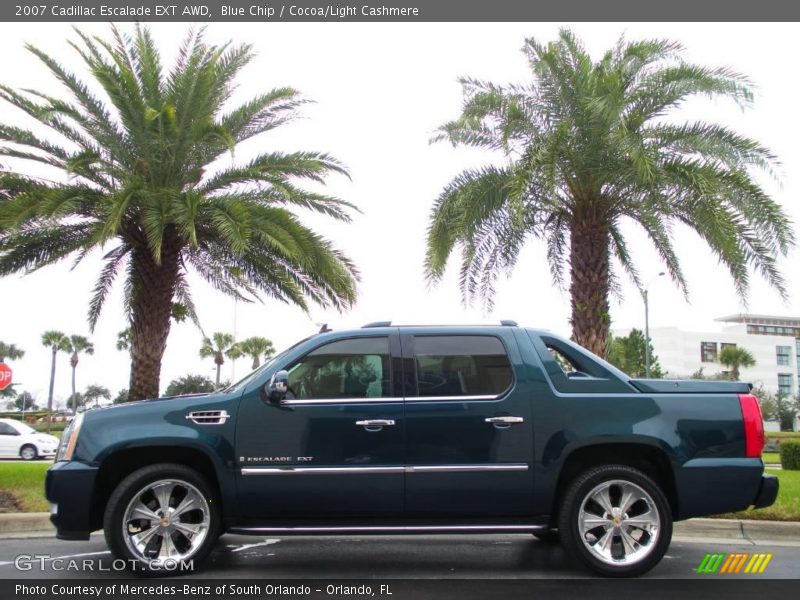 Blue Chip / Cocoa/Light Cashmere 2007 Cadillac Escalade EXT AWD
