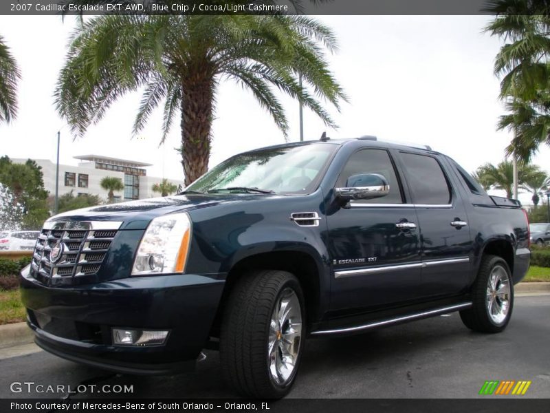 Blue Chip / Cocoa/Light Cashmere 2007 Cadillac Escalade EXT AWD
