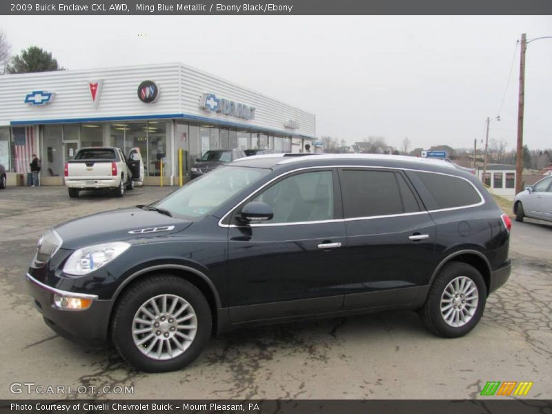 Ming Blue Metallic / Ebony Black/Ebony 2009 Buick Enclave CXL AWD