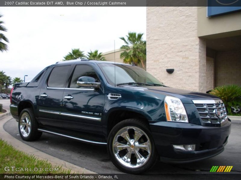 Blue Chip / Cocoa/Light Cashmere 2007 Cadillac Escalade EXT AWD