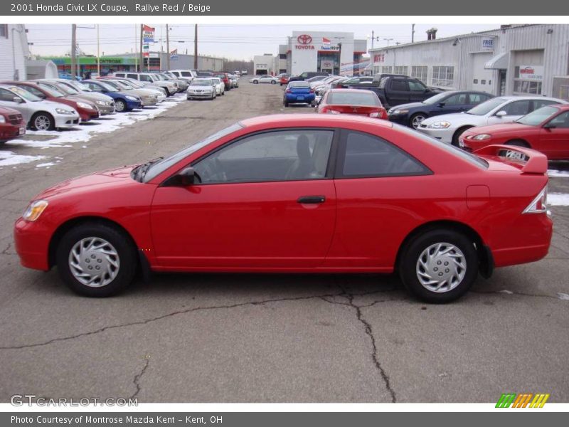 Rallye Red / Beige 2001 Honda Civic LX Coupe