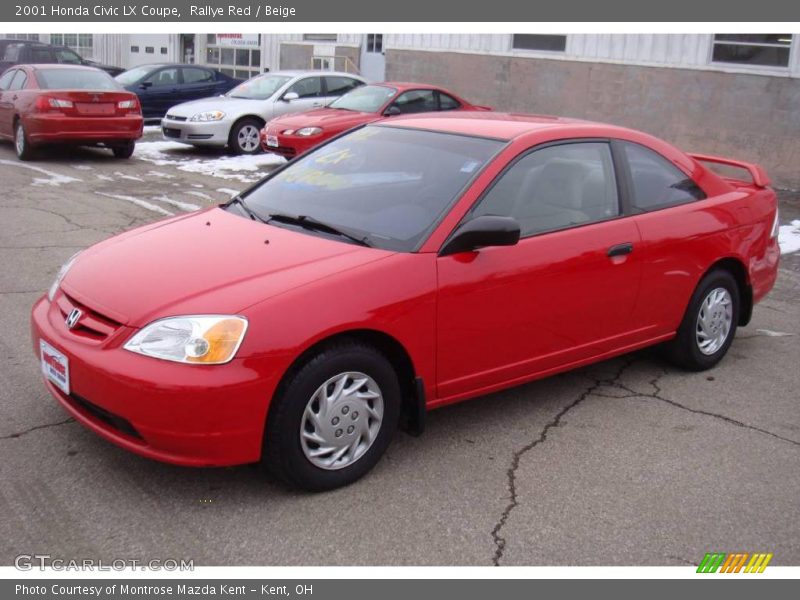 Rallye Red / Beige 2001 Honda Civic LX Coupe