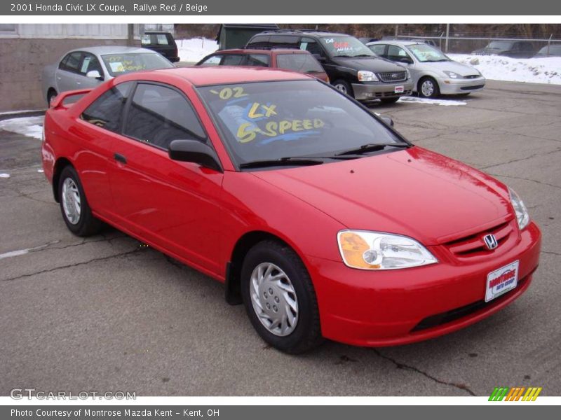 Rallye Red / Beige 2001 Honda Civic LX Coupe