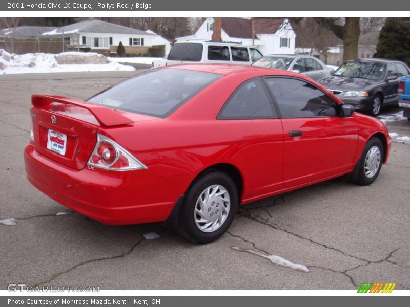 Rallye Red / Beige 2001 Honda Civic LX Coupe