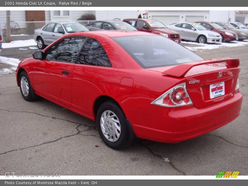 Rallye Red / Beige 2001 Honda Civic LX Coupe