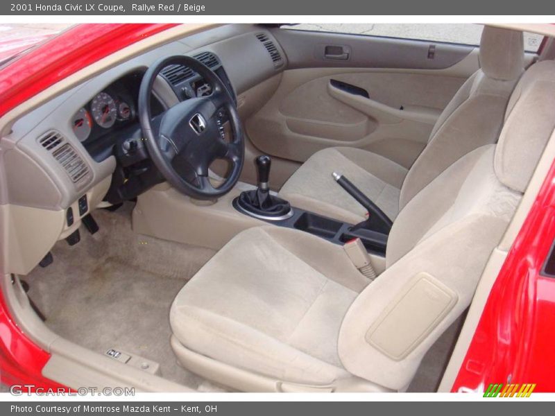 Rallye Red / Beige 2001 Honda Civic LX Coupe